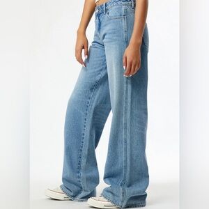 low rise baggy jeans medium indigo color worn once